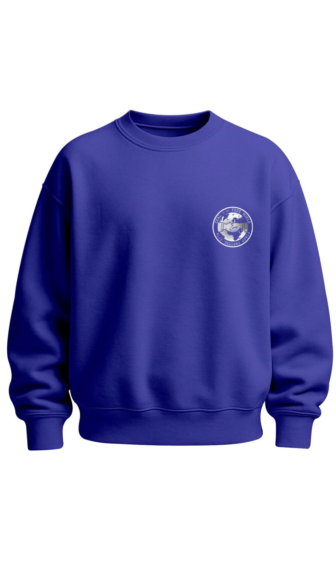 Everything Plush “FREE WORLD” embroidered Crew Neck [Allow up to 15 Days Shipping]